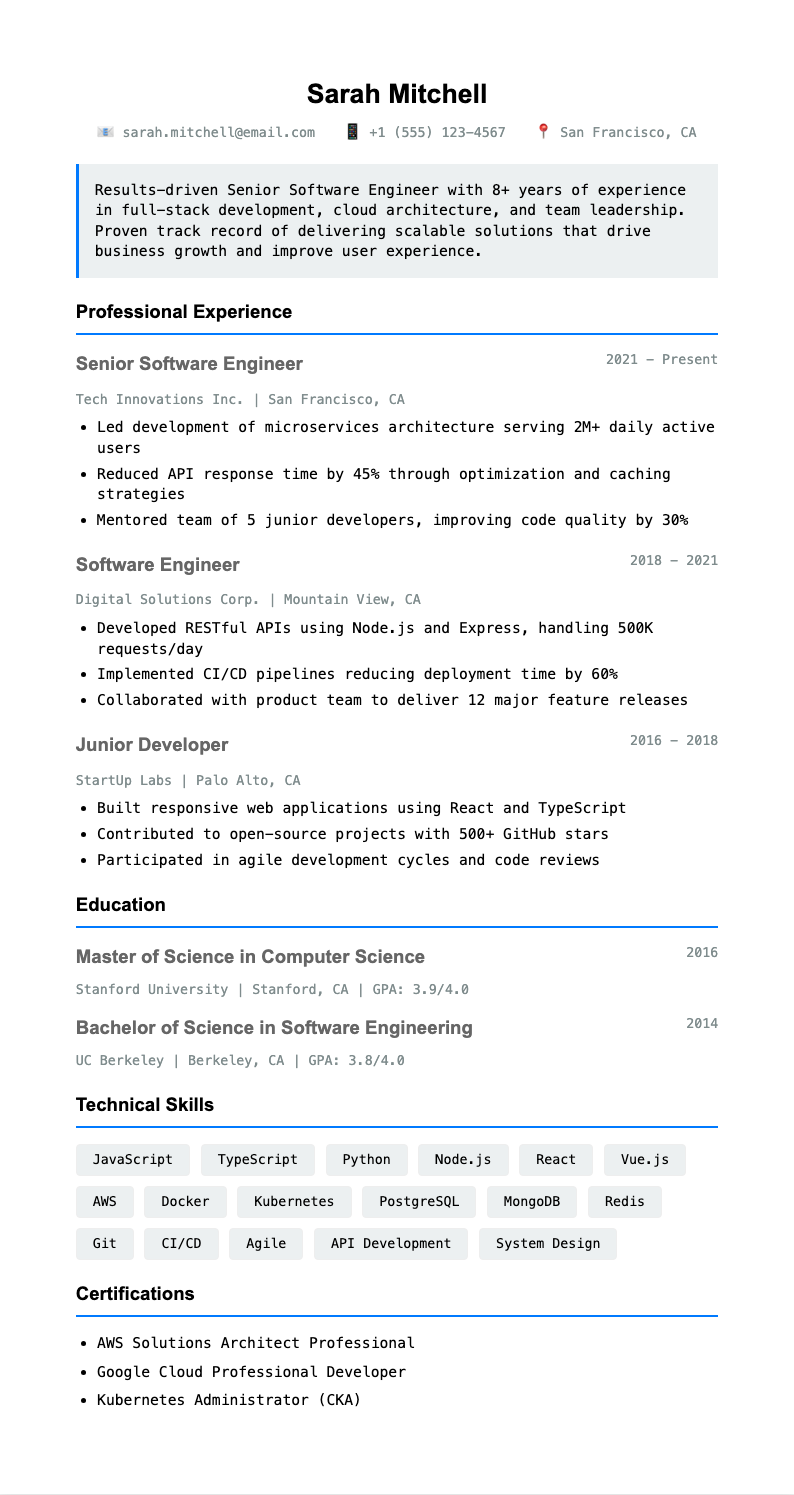 Minimalist invoice resume - Minimalist Resume with clean invoice-inspired design and scannable layout. Ideal for showcasing achievements clearly and efficiently. Features excellent formatting and professional presentation.